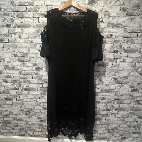 EUC SHEIN Clasi Plus Size Women's Lace Splice Off Shoulder Dress Size 3X - Picture 1 of 14